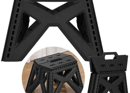 Vouwkruk - Inklapbaar - Platform - Multifunctioneel - Tot 150 Kg - 23 Cm - Zwart