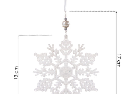 Kersthanger | Ster | Kerstboomhanger | Wit | Glitters | 17 cm