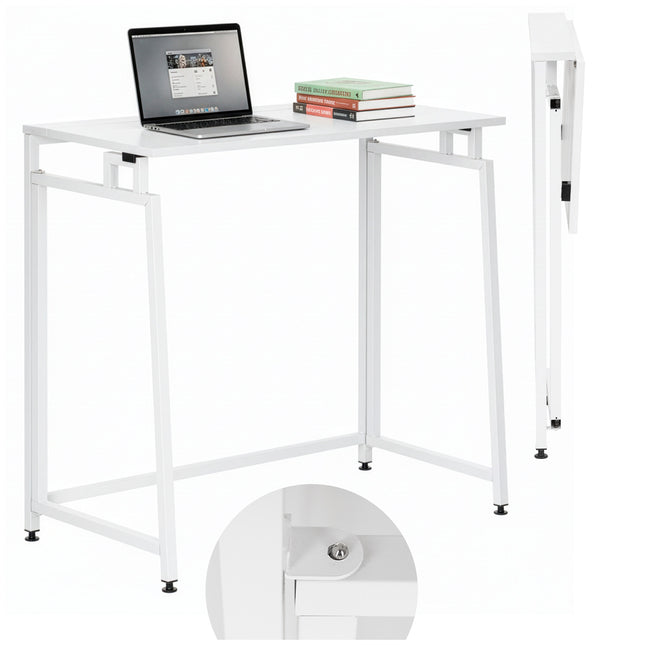 Bureau – Werkbureau – Computer Bureau – Bureautafel – Opklapbaar – 80 X 75 X 40 CM – 30 Kg - industriële - Wit