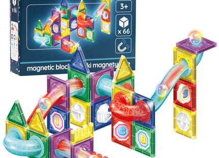 Springos® Magnetisch speelgoed - Knikkerbaan - 66 Stuks - Montessori speelgoed - Speelgoed kinderen