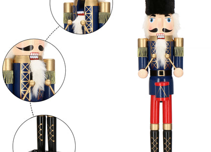 Notenkraker Kerst | 61 cm | Blauw/Rood/Goud/Zwart