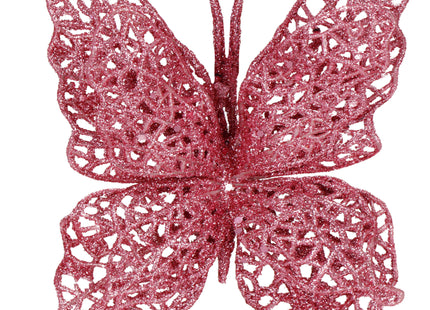 Kerstboomhanger Vlinders | Kunststof | Roze