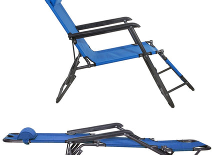 Tuinstoelen | Ligstoel | Ligbed | Verstelbaar | Inclusief Hoofdsteun | 2 Stuks | Lichtblauw