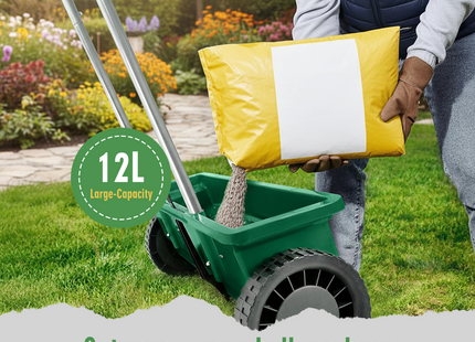 Strooiwagen | Strooikar | Zoutstrooier | Verstelbaar | Winter | Zout | Ijs | Tuin | Terras | 12 L