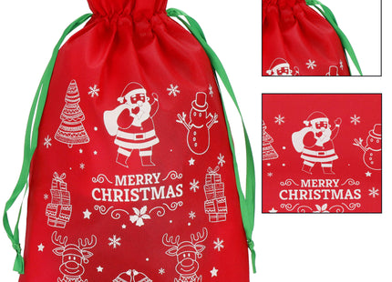 Kerstzak | Cadeautas | Merry Christmas | Rood/Wit/Groen