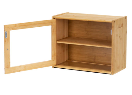 Broodtrommel Voor Op Het Aanrecht - Broodmand - Bamboe Deksel - 2 Laags - Zwart - 20 X 39 X 31 CM