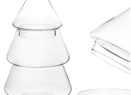 Kerstversiering  | Kerstaccessoires | Koekjes Container | Koekjespot | Denneboom | Glas | 23 cm