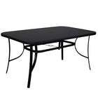 Tuintafel | 150 x 90 x 73 cm | Buitentafel | Eettafel Buiten | Metaal | Gehard Glas | Zwart