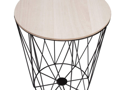 Salontafel | Salontafel Set | Rond | 3-Delig | Zwart/Hout