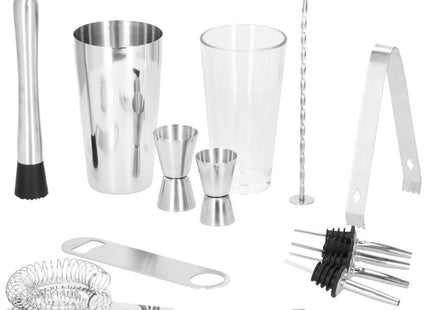 Cocktail Set | 14-Delige Cocktail Shaker Set | RVS | Zilverkleurig