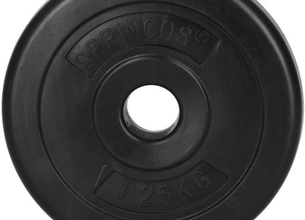 Halterschijven | 4 x 1.25 kg | Kunststof | Zwart