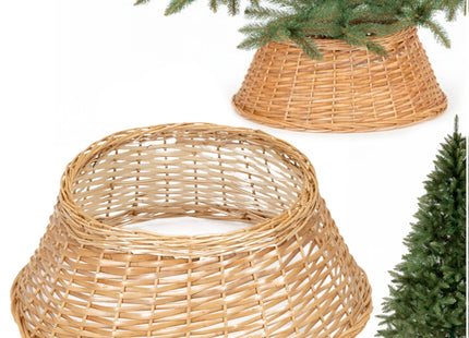 Kerstboomrand | Kerstboomhouder | Kerstboomstandaard | Rieten | 58 Cm | Lichtbruin