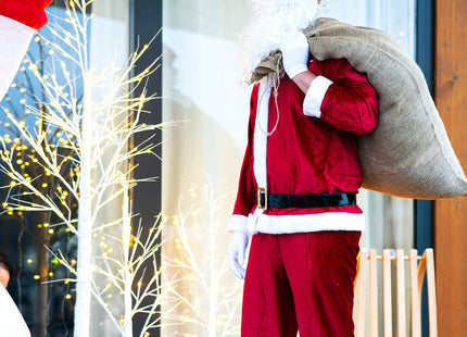 Kerstman Kostuum | Kerstman Pak | Verkleedkleding | 9-Delig | Rood/Wit/Zwart