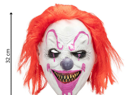 Springos Halloweenmasker Bloederige Clown met Rood Haar - Horror Cosplay