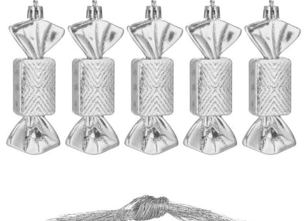 Kersthanger | Kerstsnoepje | Zilver | 5 Stuks