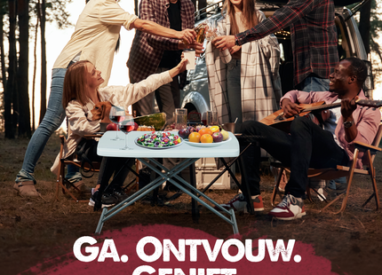 Campingtafel - Vouwtafel - 76 X 50 X 53,5 - Wit