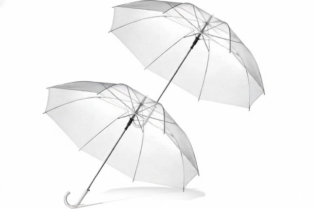 Muntel® Transparante Paraplu - Doorzichtig - Voor Volwassenen - Ø 94 cm - 2 stuks