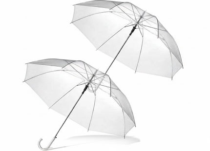 Muntel® Transparante Paraplu - Doorzichtig - Voor Volwassenen - Ø 94 cm - 2 stuks