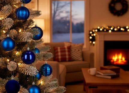 Kerstballen | 36 Stuks | 6,5 cm | Marineblauw
