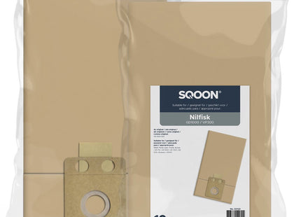 SQOON® Stofzuigerzakken Geschikt voor Nilfisk Family Business - 10 Stuks - Papier
