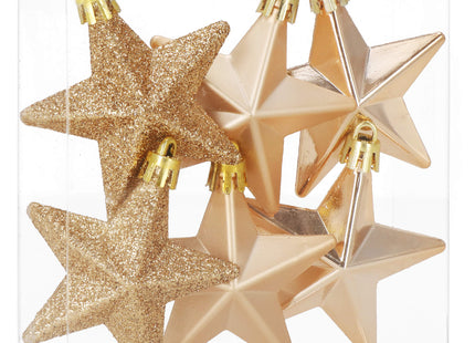 Kerstballen | Sterren | 6 Stuks | Rose Goud