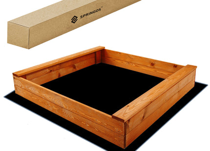 Zandbak - Met Bank - Inclusief Gronddoek -  Geïmpregneerd -120 x 120 CM