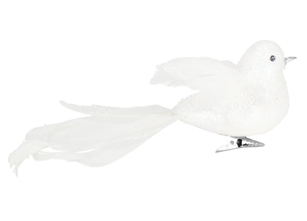 Kersthanger | Duif | Kerstboomhanger | Wit | Glitters | 2 Stuks