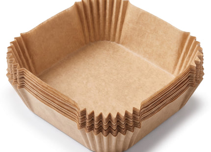 Papieren Inzetstukken Voor Airfryer - Wegwerpbaar - 220°C - Geschikt voor: Airfryer, Oven, Magnetron, Stoomkoker - 100 stuks - 20 x 20 cm.