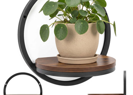 Wandstandaard - Plantenrek - Staal - 26 x 26  Cm - Zwart/Bruin - 5 Kg