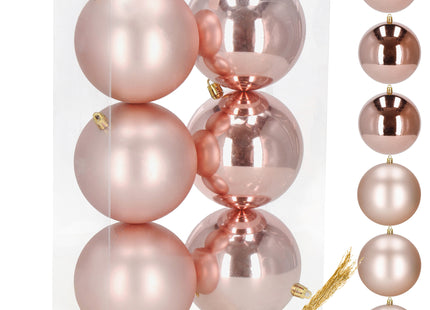 Kerstballen | 6 Stuks | 10 cm | Rose Goud
