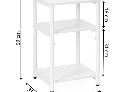Nachtkastje - Bijzettafel - Slaapkamer - 35x31x59 cm - Wit - 30 Kg