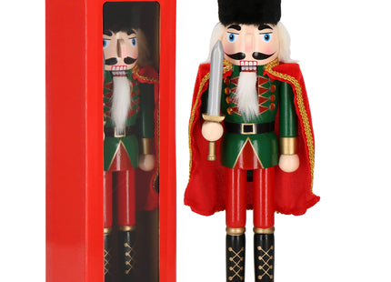 Notenkraker Kerst | Zwaard | 38 cm | Blauw/Groen/Rood/Goud/Zwart