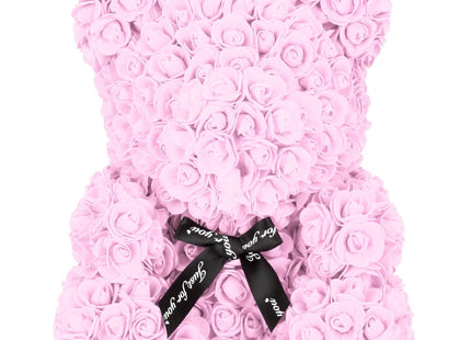 Rozen Beer | Rozenbeer | Rose Bear | Rozen Teddybeer | Liefde | Inclusief Giftbox | 36 x 26 x 26 cm | Roze / Zwart