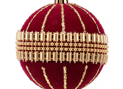 Kerstballen | 9 Stuks | 8,5 cm | Rood | velours