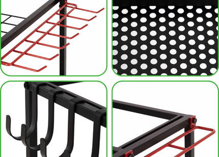 Tuingereedschapswagen - Tuingereedschapshouder -  Op Wielen - 3 Laags - 96 Cm - Staal - 80 Kg