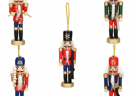 Notenkraker Kerst | 6 Stuks | Blauw/Rood | 12.5 cm