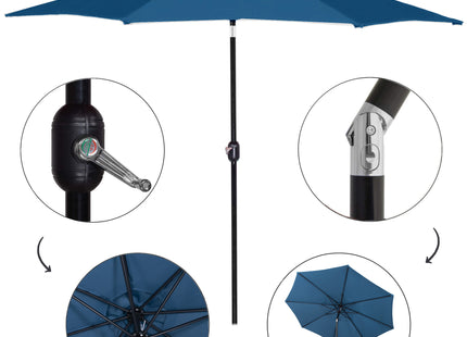 Parasol | Parasols | Kantelbaar | Met Ventilatie | Blauw | 300 cm