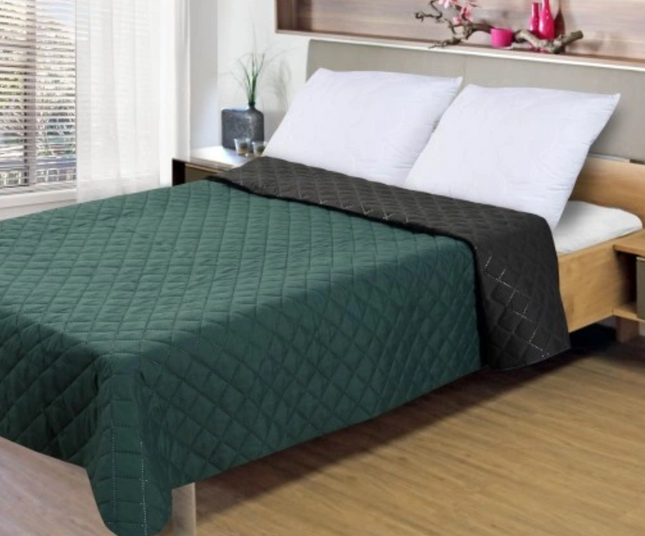 Sprei - Groen - Dubbelzijdig - Gewatteerd - 200 x 220 Cm