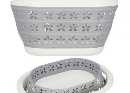 Wasmand - Opvouwbaar - Siliconen - Ruimtebesparend - Grijs - 48L
