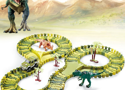 Dino Racebaan | Inclusief Jeep | 120 Delen | Groen