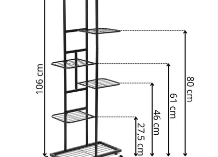 Plantenrek - Plantenstandaard - Bloemenstandaard - Bloementrap - Metaal - 6 - Laags - 105 x 44.5 x 22.5 CM