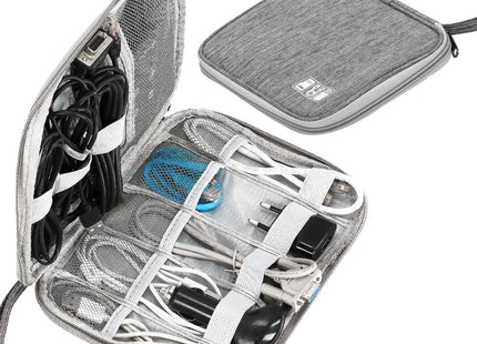 Etui | Reistas | Elektronica | Multifunctionele Elektronica Organizer | 25 x 19 x 2 cm | Grijs