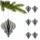 Kerstbal | Papier | 12,5 Cm | 3D | Grijs | 6 Stuks