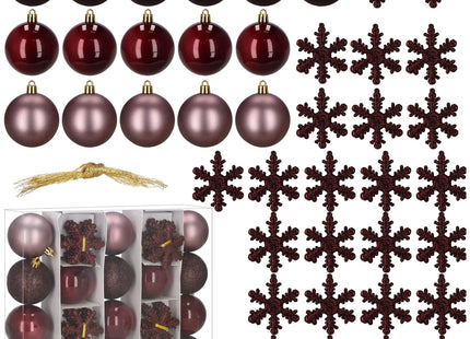 Kerstballen | 40 Stuks | 5/6/7 cm | Violet