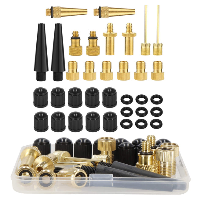 Ventiel Adapter Set 36 Stuks - Verloopnippels – Balnaalden - Verloopnippel Set – Ventieladapters – Universeel - Goud