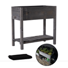 Kweekbak - Plantenbak - Moestuin - Planten - Hout - Geïmpregneerd - Rechthoekig - Grijs - 80 x 40 x 78 Cm