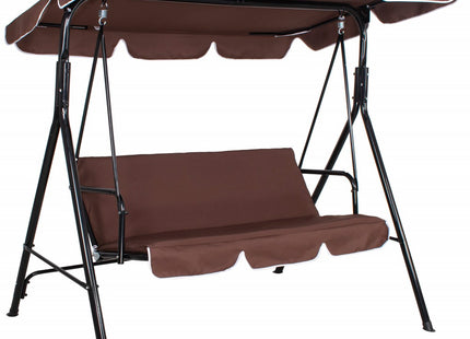 Schommelbank | Luna-Schommel | 3-zits | Waterafstotend | Verstelbare Luifel | 170 x 110 x 150 cm | Bruin/Rood