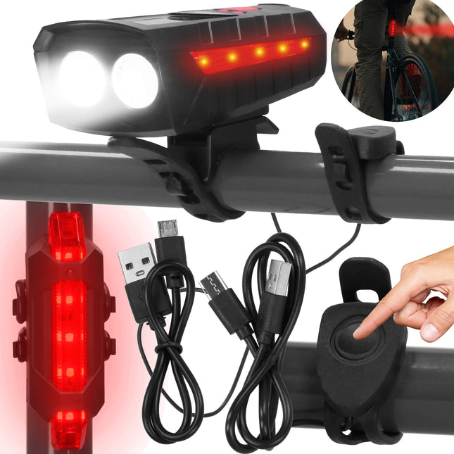 Fietsverlichting - Set Van 2 - Zonne - Energie - USB - Oplaadbaar