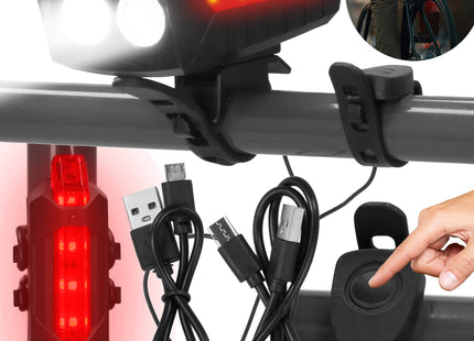Fietsverlichting - Set Van 2 - Zonne - Energie - USB - Oplaadbaar