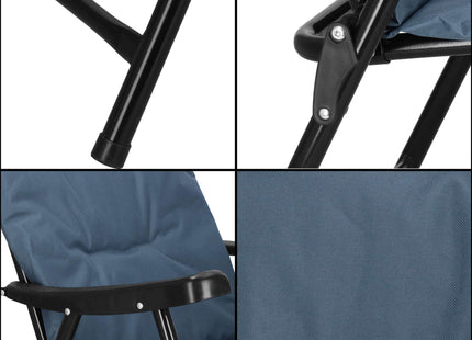 Tuinstoel | Visstoel | Opvouwbaar | Blauw | Metaal | Polyester